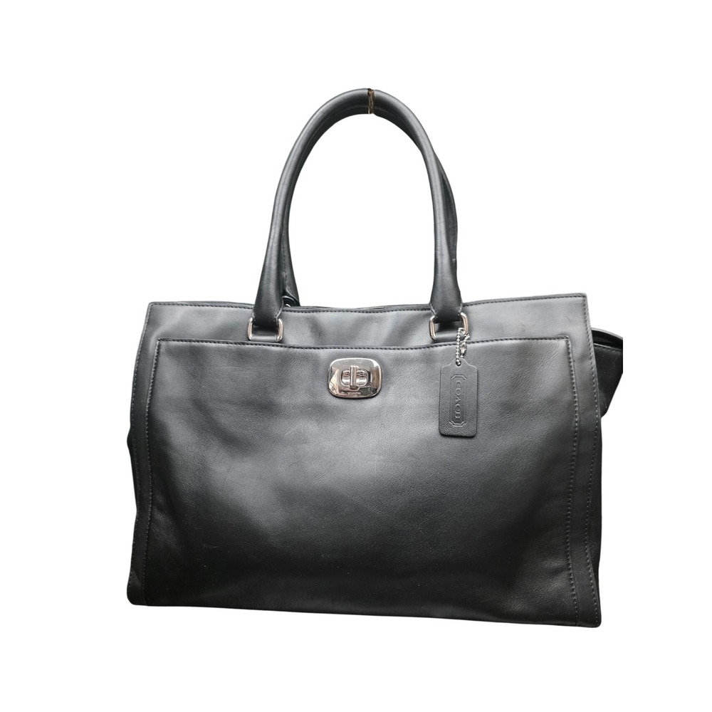 Coach Chelsea Tote Large Black Leather Shoulder Bag 25365 Silver Hardware Work